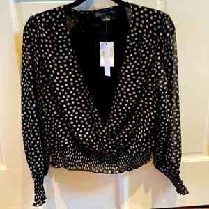 Sanctuary Black polkadot blouse S